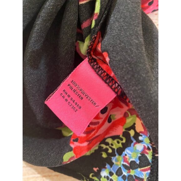 Betsey Johnson Women's Black Floral Long Sleeve Cocktail Dress - XL - Picture 12 of 12